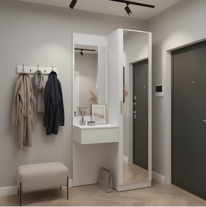 Набор мебели для прихожей "Марсель-104" МР 01-104 В2160 Ш1000 Г420 (ЛДСП Белый премиум)